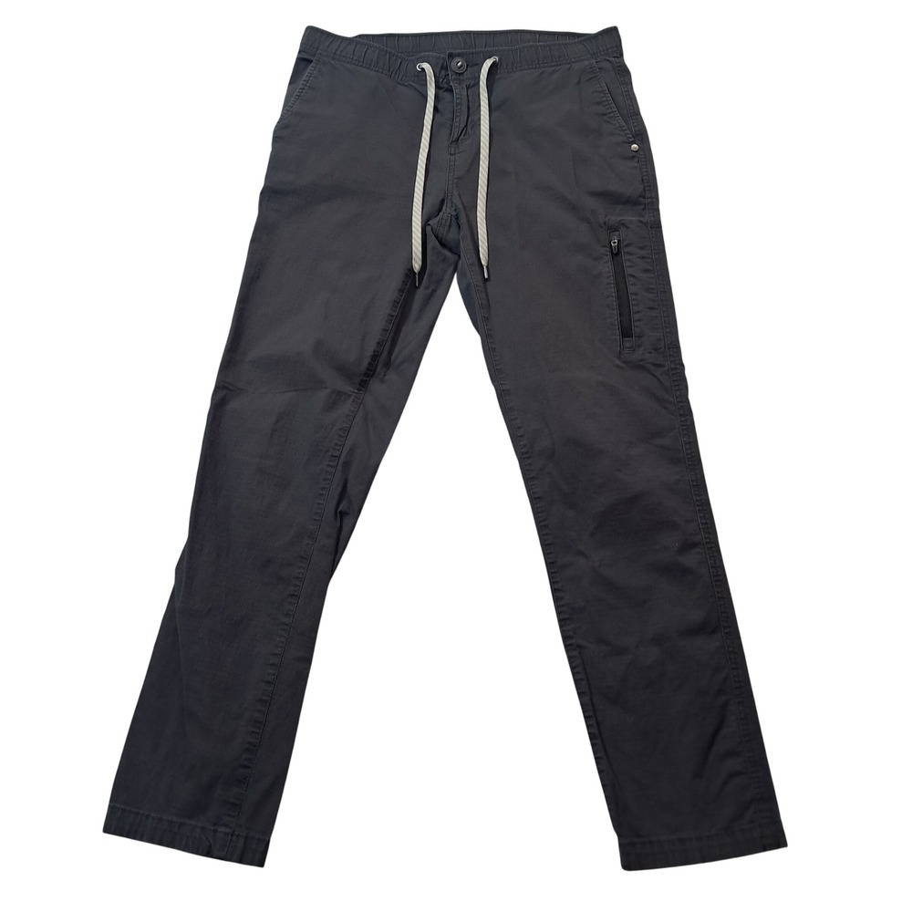 Vuori Ripstop Pants Womens Medium Charcoal Gray Elastic Waist Drawstring Cargo